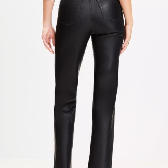 LOFT Women's Black 5 Pocket Leather Pants - Picture 2 of 3
